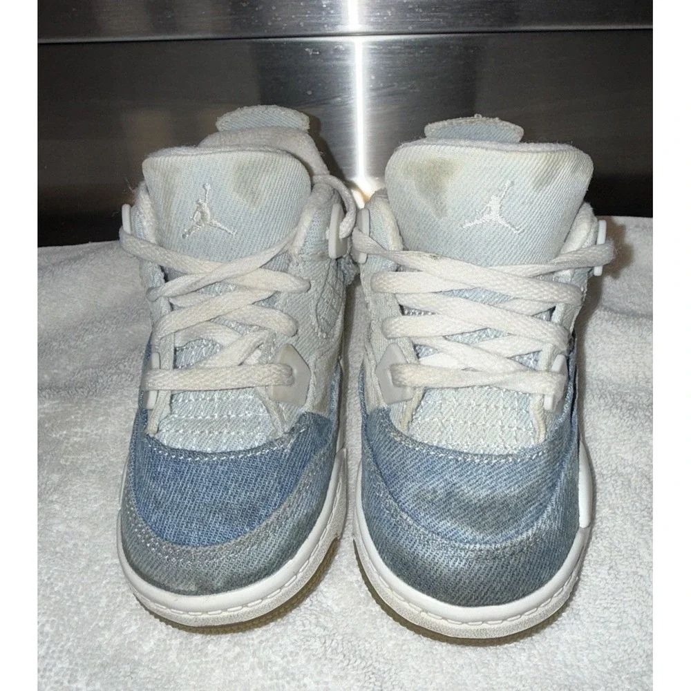 Nike Air Jordan‎ 4 Denim Toddler Size 8C Retro TEX (TD) Sneakers
